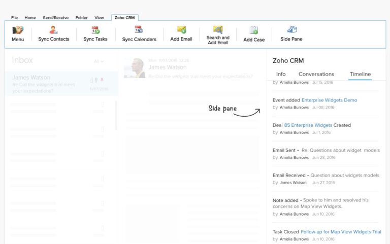 how to use zoho outlook plugin